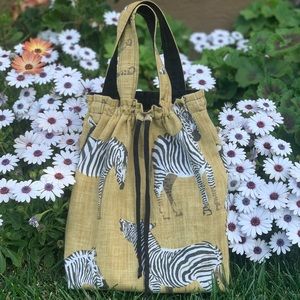 🦓Handmade zebra print tote bag